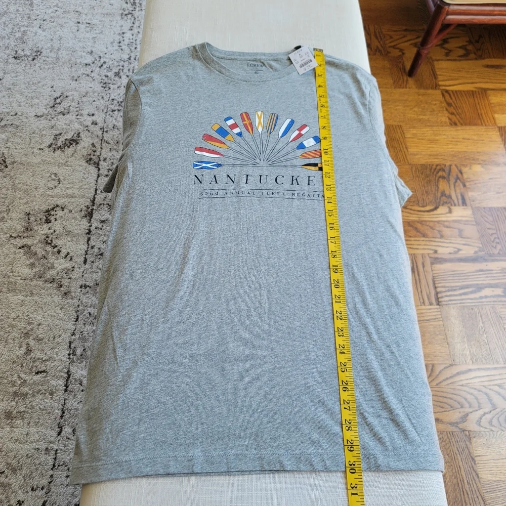 New! J. Crew sz XL X-Large Nantucket Oars Graphic Gray T-shirt Top NWT